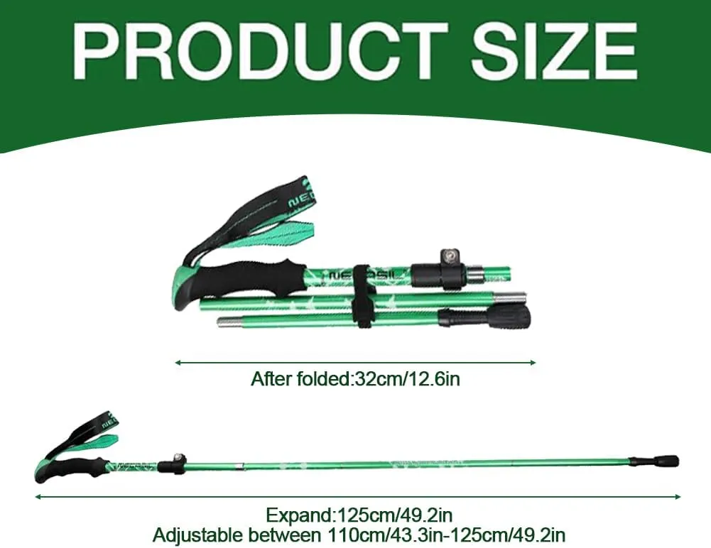Walking Poles - 2 Pack Lightweight Walking Sticks Adjustable Trekking Poles for Hiking, Camping & Backpacking