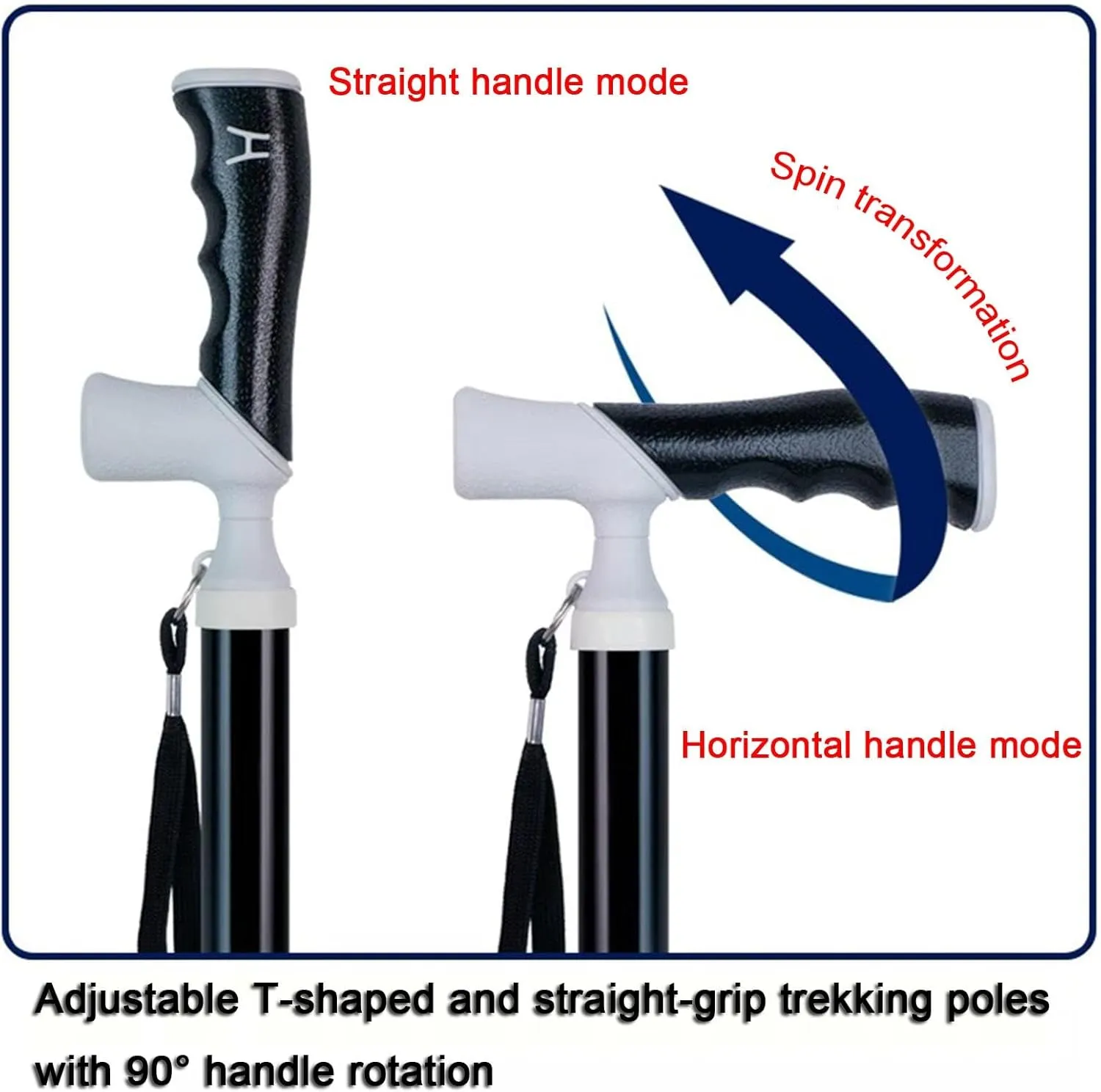 Walking Stick-Adjustable Height Lightweight Walking Stick -Three-Speed Adjustable Cane Non-Slip Telescopic Walking Sticks for Men and Women