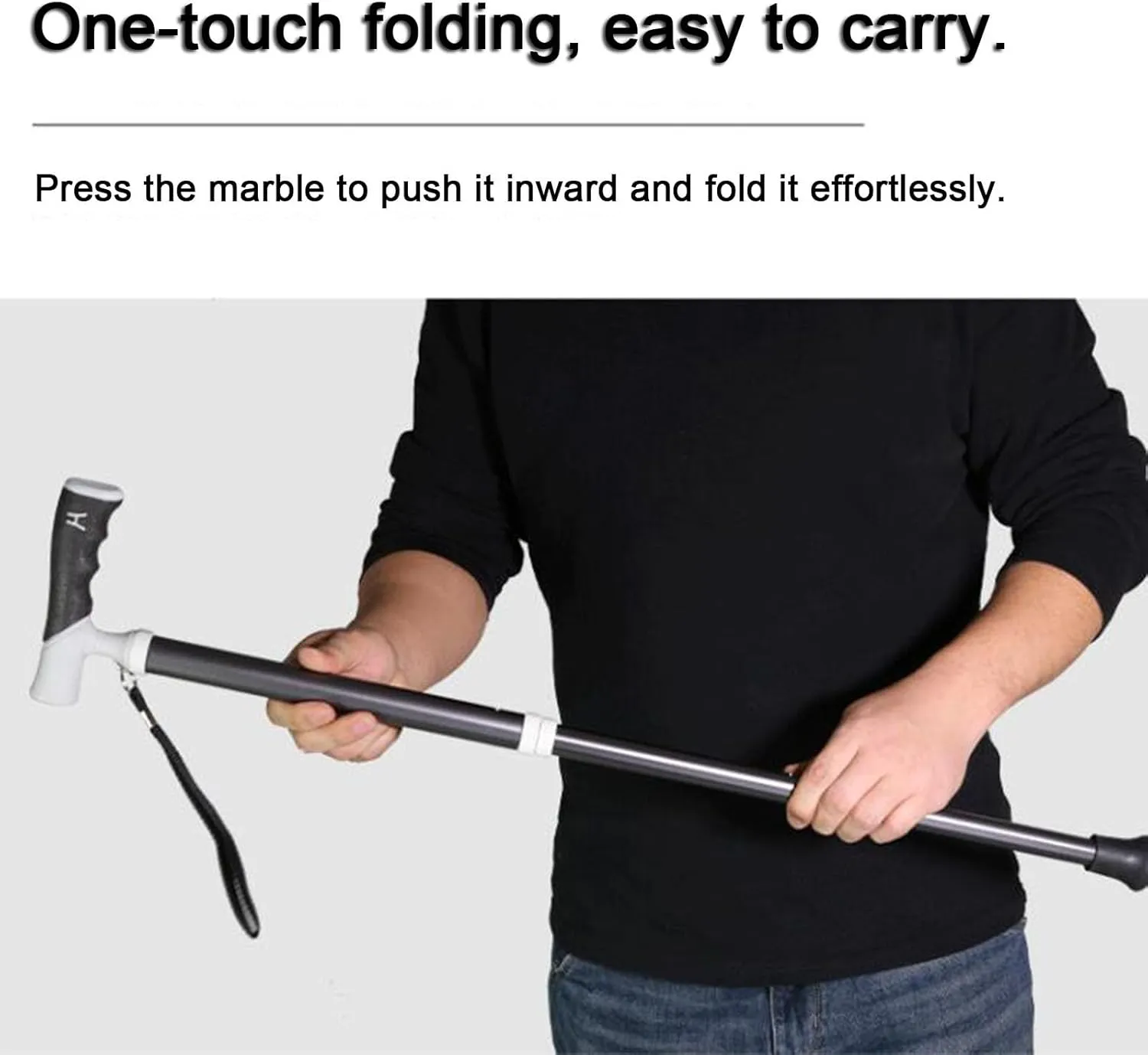 Walking Stick-Adjustable Height Lightweight Walking Stick -Three-Speed Adjustable Cane Non-Slip Telescopic Walking Sticks for Men and Women