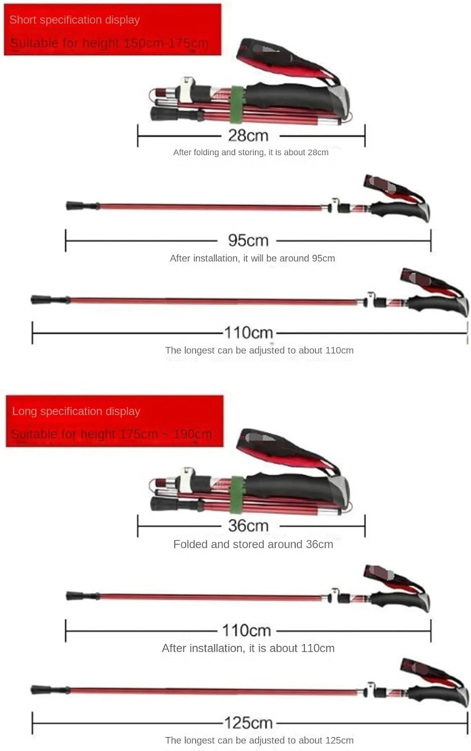 Walking Stick Hiking Poles Telescopic AdjustableTrekking Poles Ultraligh Hiking Walking Sticks for Camping Backpacking Hiking Gear Trekking Poles