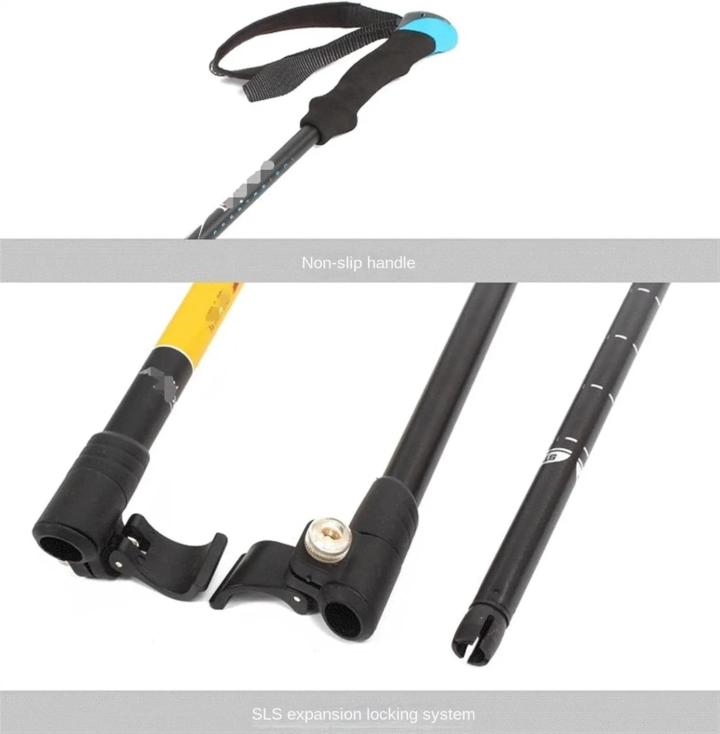 Walking Stick Hiking Poles Trekking Pole Telescopic Walking Stick with Ergonomic Handle Portable Hiking Pole for Outdoor Hiking Gear Trekking Poles