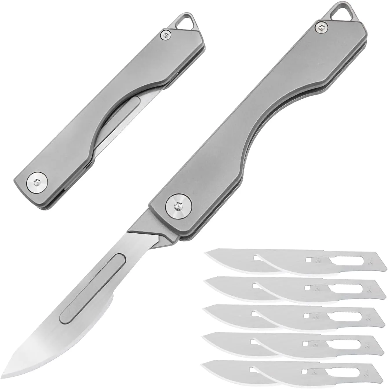 WARHERO Folding Scalpel Titanium Alloy EDC Pocket Knife 10pcs #24 EDC Utility Knife for Outdoor Hunting, Camping, Fishing, Hiking