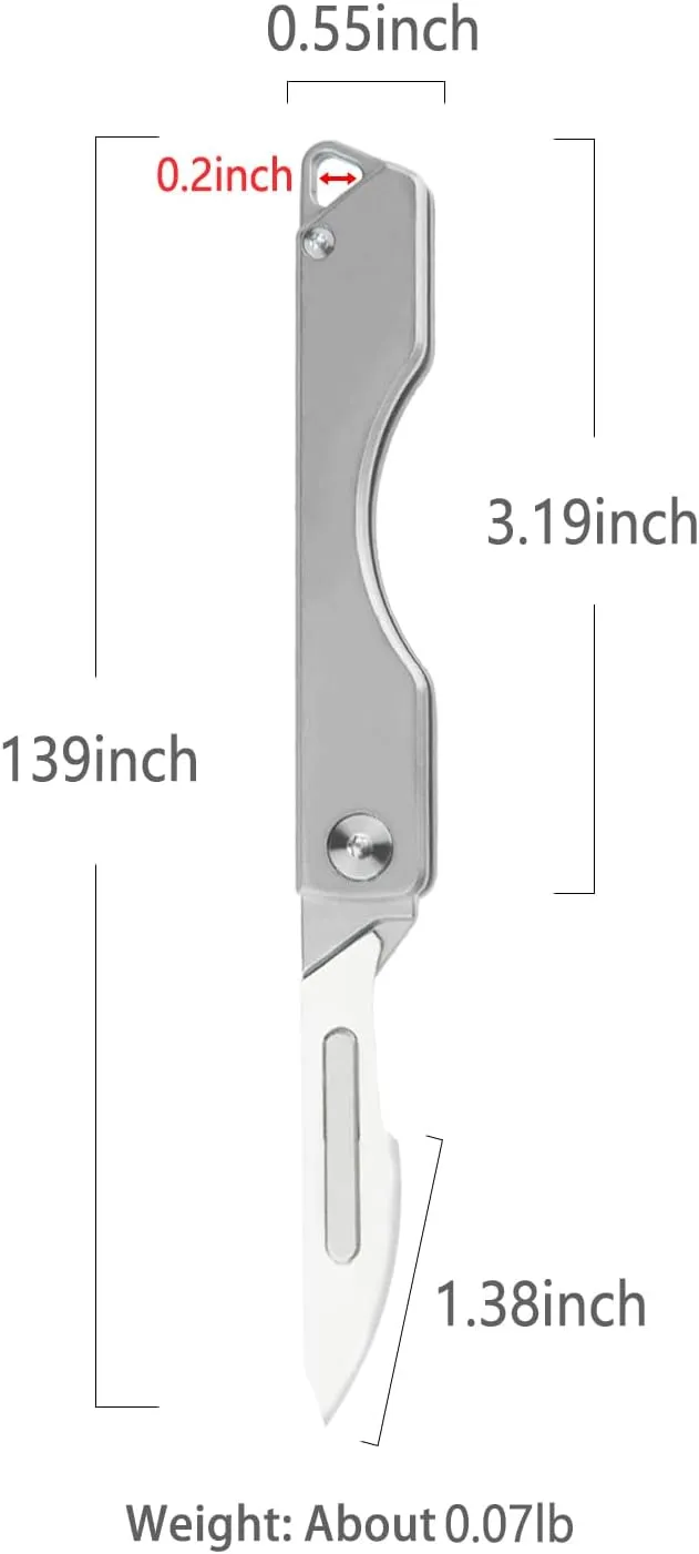 WARHERO Folding Scalpel Titanium Alloy EDC Pocket Knife 10pcs #24 EDC Utility Knife for Outdoor Hunting, Camping, Fishing, Hiking