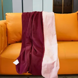 Waterproof Blanket for Bed Couch Sofa, Reversible & Reusable Cat, Dog Blanket Waterproof Washable, Small Water Resistant Blankets, Leakproof (40"x60", Burgundy/Rose Pink)