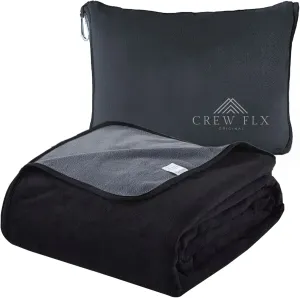 Waterproof Blanket for Bed Intimacy - Lightweight Double Fleece Couples Blanket Extra Soft & Noiseless - Couch Waterproof Cover with Extra Soft Travel & Storage Bag (80"x60") Black/Dark Gray