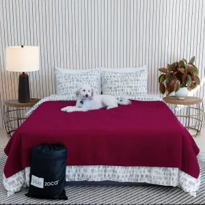 Waterproof Blanket for Indoors & Outdoors | Machine Washable, Multi-Purpose Throw to Protect your Bed Couch Car from Leaks Spills & Accidents | For Adults Dogs & Pets - Covers 65x80”, Merlot