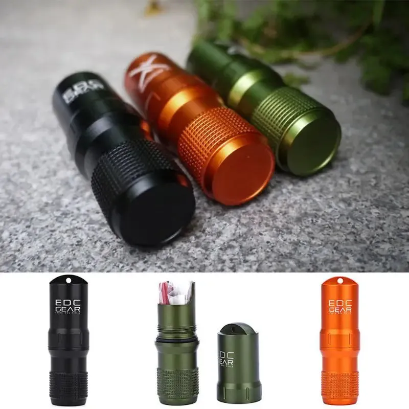Waterproof Capsule EDC Storage Box – Survival Match & Pill Container