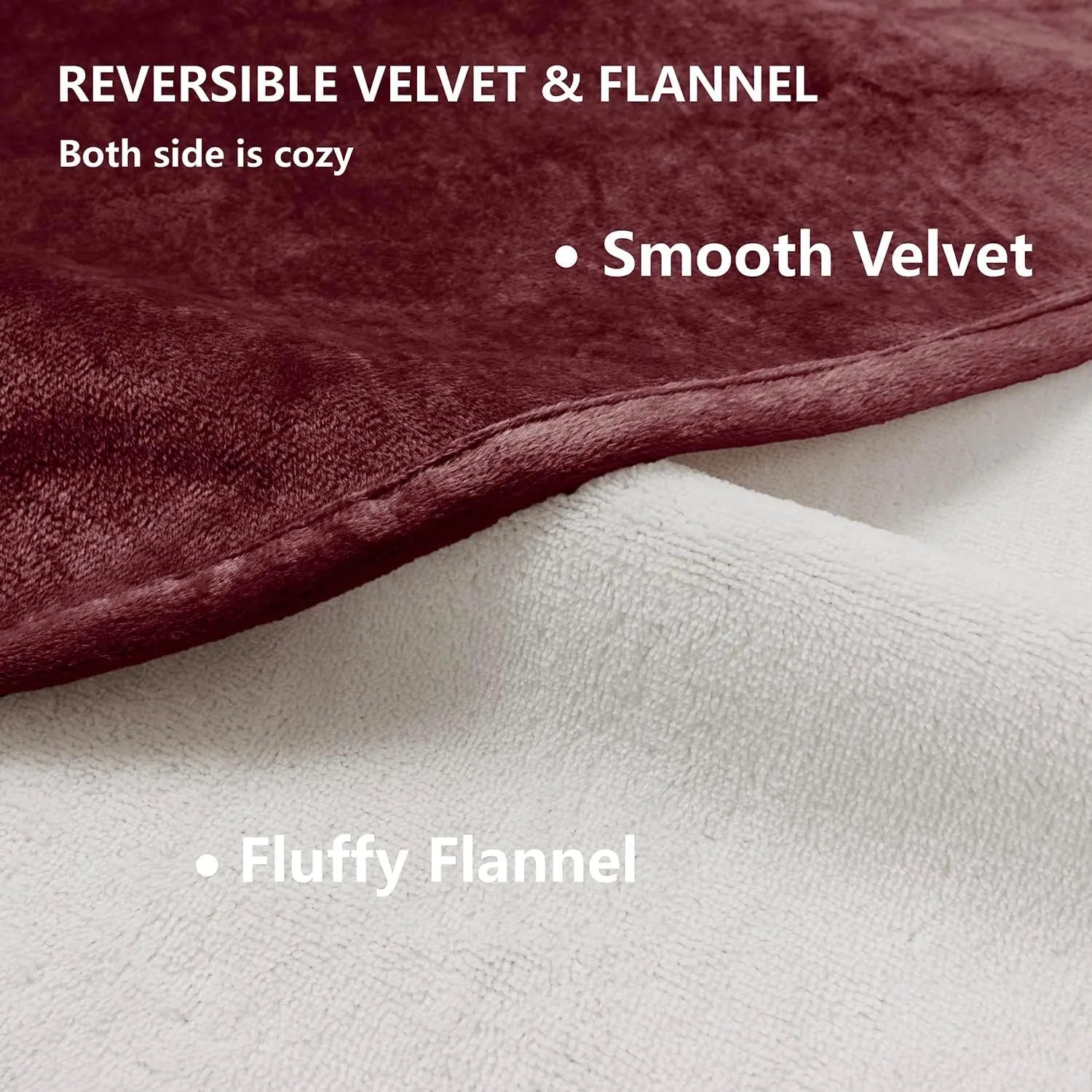 Waterproof Dog Blankets, Washable Pee Proof Pet Blanket for Couch, Soft Reversible Puppy Throw Furniture Protector Cover for Bed Sofa-52"x82",Burgundy Cream