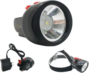 Waterproof LED Mining Cap Lamp, Superbright Headlight, Mining Headlamp Explosion Proof, Underground Head Lamp, Coal Mining Lights, Miner Lamp for Hard Hat (Black)