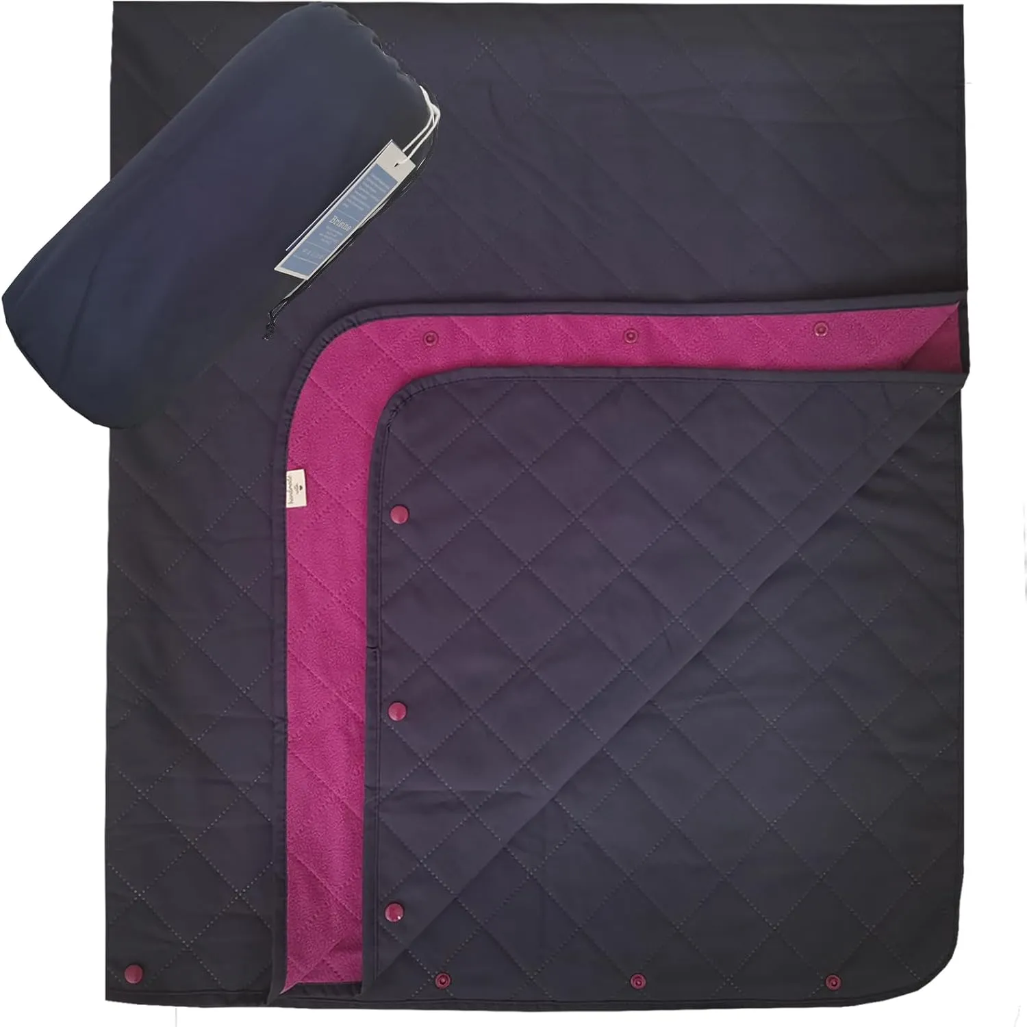 Waterproof Outdoor Blanket – Quilted & Windproof, 57"x49" Compact Picnic & Beach Blanket for Camping, Sports, Travel – Car Seat Cover for Post-Water Activities, Violet