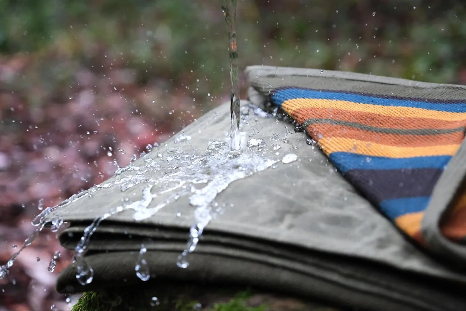 Waterproof Outdoor Canvas Camping Blanket - Waxed Canvas Campfire Blanket with Water Repellent Backing - Camp - Bushcraft Tarp (Olive, XL)