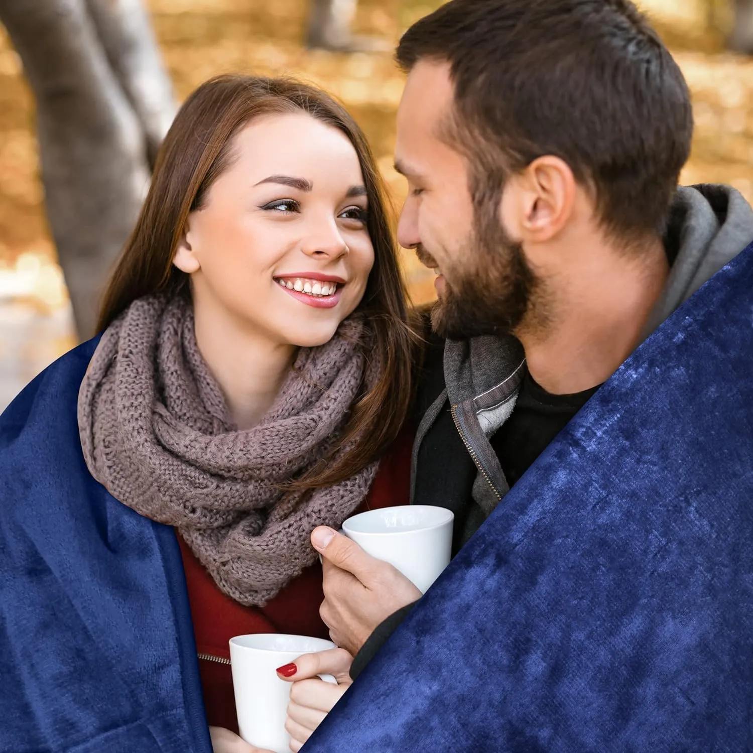 Waterproof Throw Blanket, Ultra-Soft, Water Resistant, Water Proof, Stain Proof, Leakproof & Spill-Proof Flannel Throw (Navy Blue & Abyss Green, 40x60)