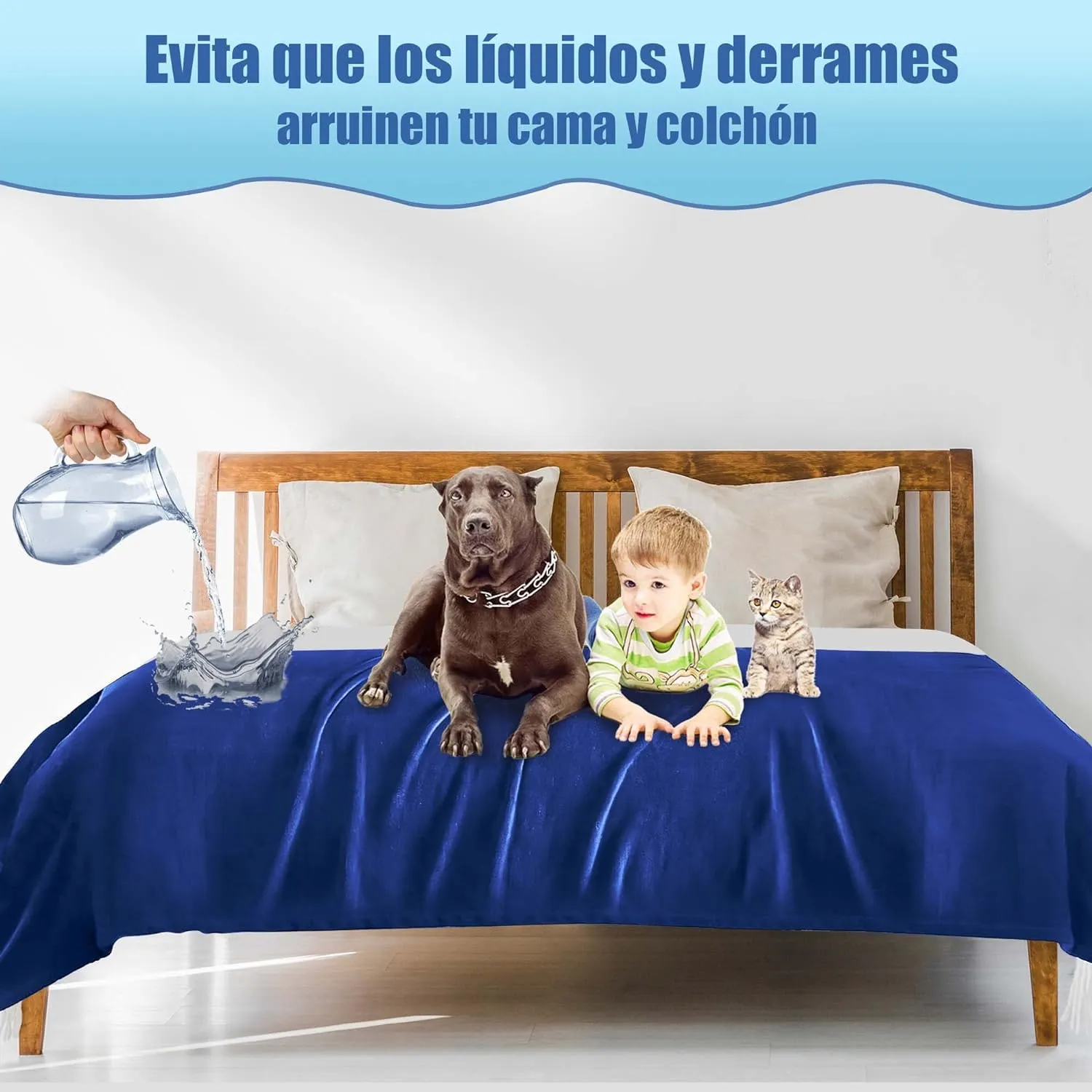 Waterproof Throw Blanket, Ultra-Soft, Water Resistant, Water Proof, Stain Proof, Leakproof & Spill-Proof Flannel Throw (Navy Blue & Abyss Green, 40x60)