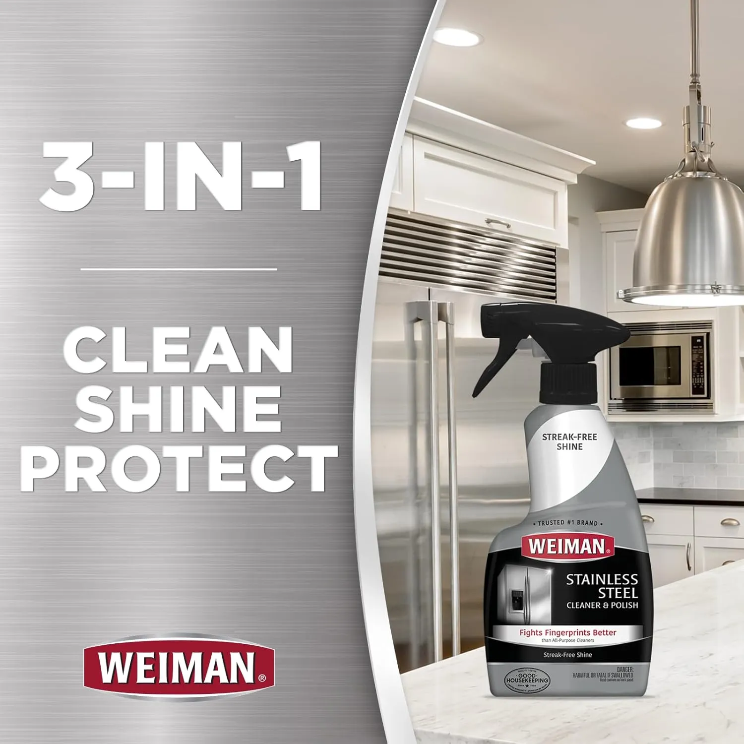 Weiman Stainless Steel Cleaner and Polish - Removes Fingerprints, Residue, Water Marks, Grease from Appliances, 2 Pack with Micro Towel