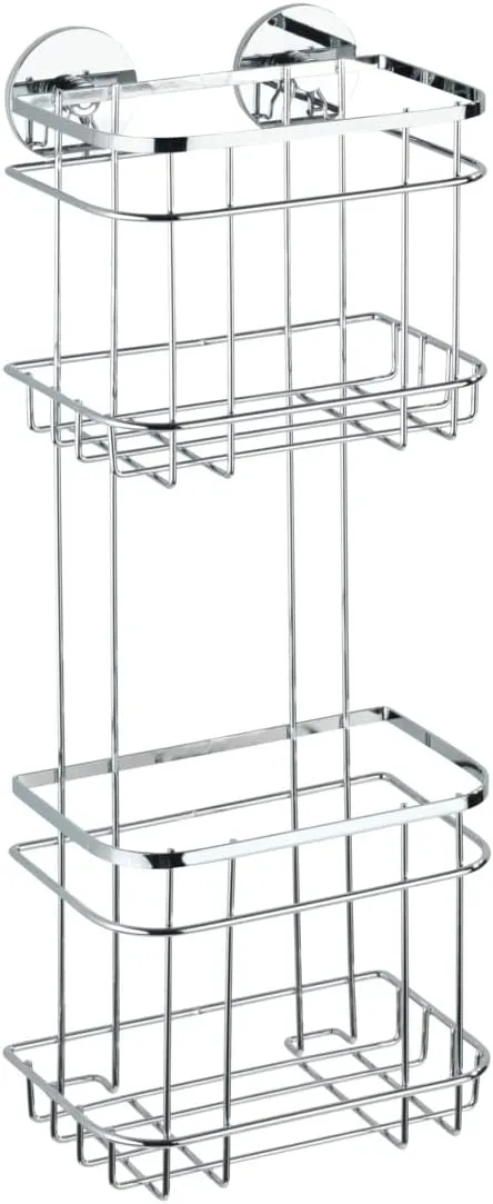 WENKO 21783100 Turbo-Loc® Stainless Steel 2-tier wall rack, Stainless steel, 7.1 x 18.7 x 4.9 inch