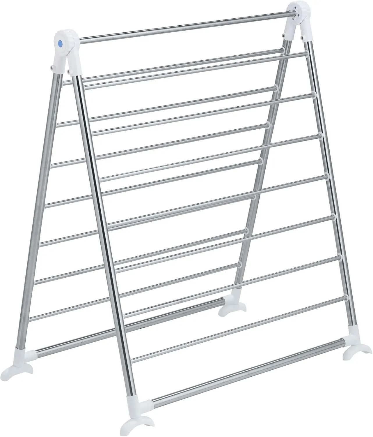 WENKO Clothes Drying Rack, Collapsible Laundry Rack, Bathtub Drying Rack, Garment Drying Rack for Bathroom, Space Saving, Stainless Steel, 25.6 x 59 x 0.98 in, Silver Matt