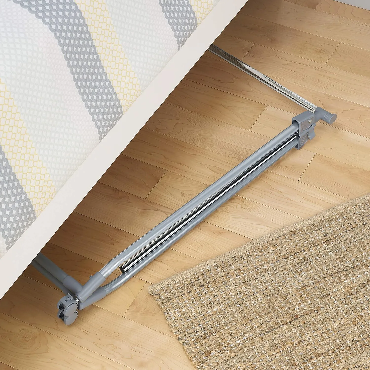 Whitmor Foldable Garment Rack - Rolling Clothes Rack - Adjustable Height - Silver