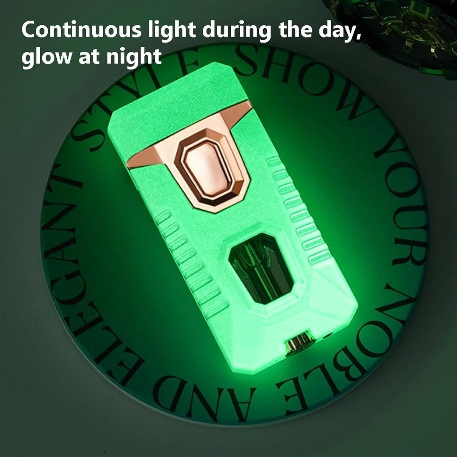 Windproof Double Flame Lighter, Butane Lighter, Visible Transparent Beam Lighter, Adjustable Flame Size Lighter (Butane not Included)(Blueb)