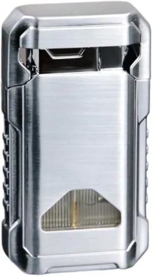 Windproof Lighter, flip top Lighter, Butane Lighter, Dual Nozzle Torch Lighter with Viewing Window, refillable and Adjustable Pocket Lighter, Gift for Men and Women (Color : C)