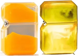 Windproof Lighter，refillable lighters,Wheel Kerosene Lighter【Quicksand   Luminous Transparent Oil bin fine Gift (Color : Yellow Kerosene)