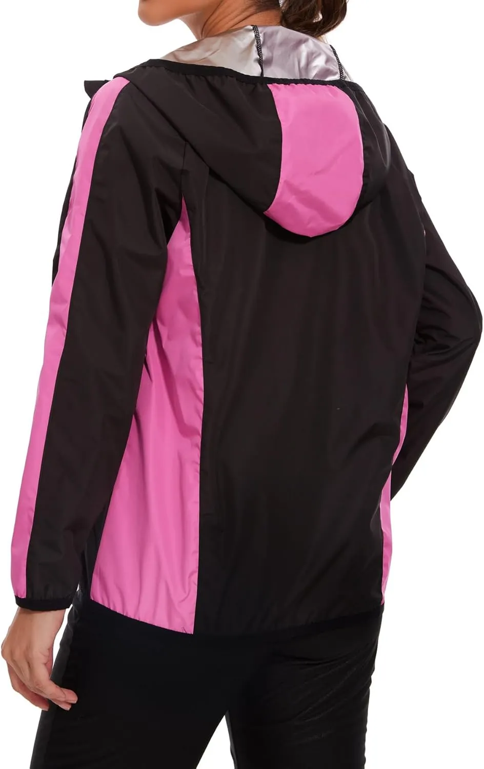 Women Sauna Jackets Sweat Suit Long Sleeve Zipper with Hood Sauna Shirt Body Shaper Top Workout Gym Exercise