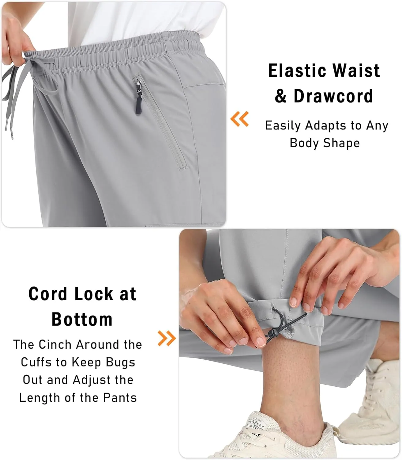Women's Cargo Hiking Pants Camping Fishing Drift Quick Dry Water Resistant UPF50  Workout Travel Pants 5 Zip Pockets