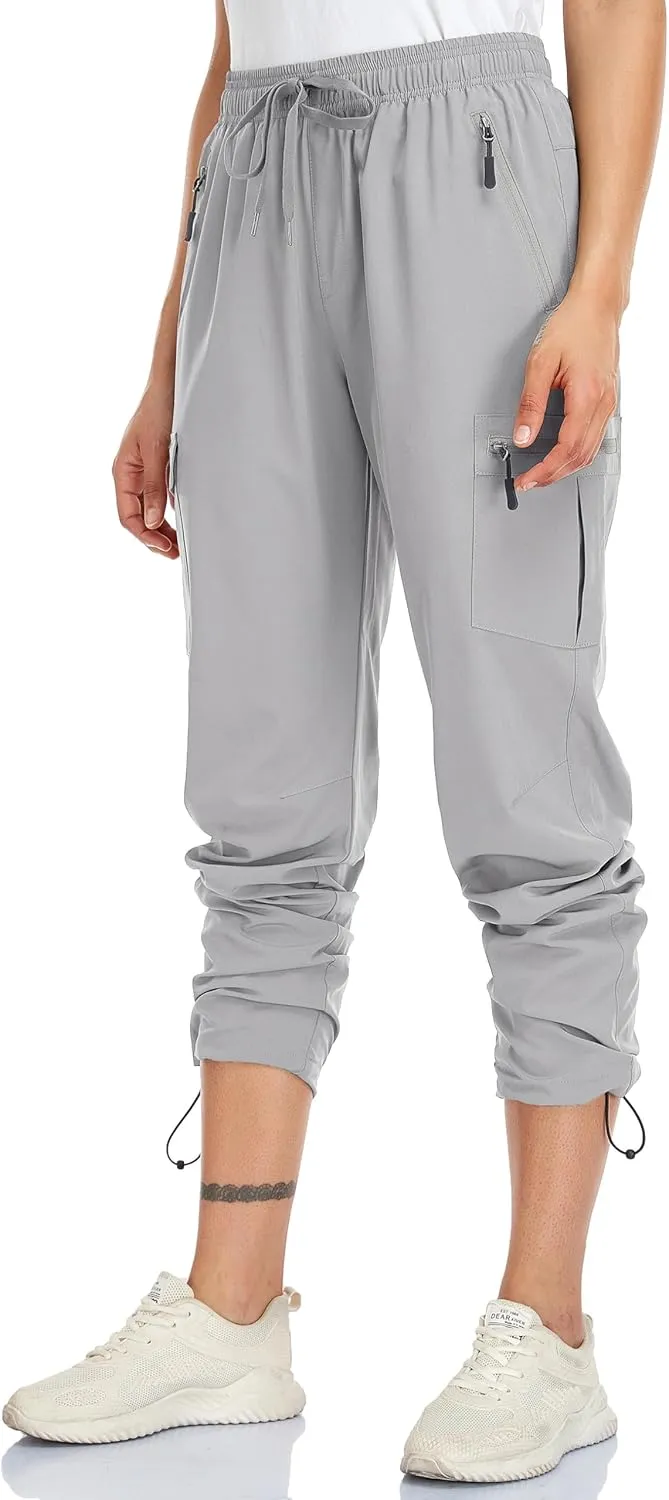 Women's Cargo Hiking Pants Camping Fishing Drift Quick Dry Water Resistant UPF50  Workout Travel Pants 5 Zip Pockets