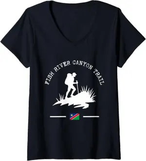Womens Fish River Canyon Trail Namibia Hiker Trekking Richtersveld V-Neck T-Shirt