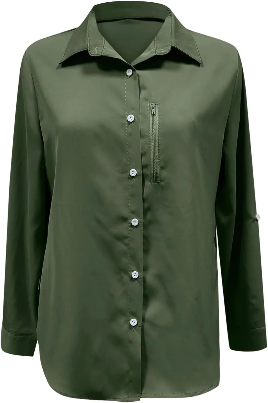 Women's UPF 50 Long Sleeve UV Sun Protection Safari Shirts Outdoor Quick Dry Sun Shirt Fishing Hiking Travel Shirts