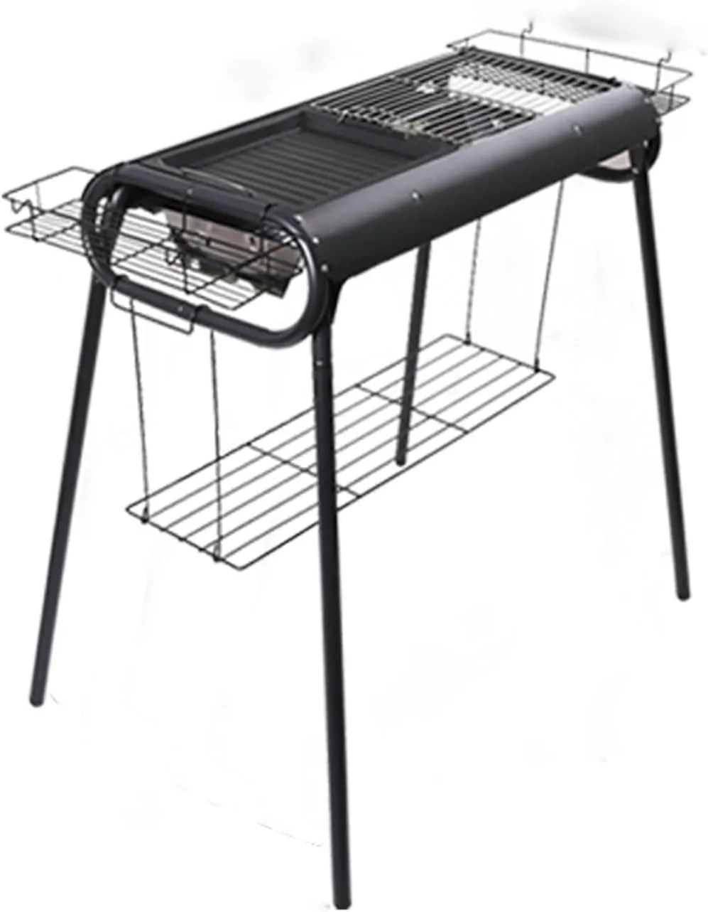 XCHEN Barbecue grill household barbecue grill outdoor portable camping charcoal outdoor barbecue rack carbon grill, Black, 852963