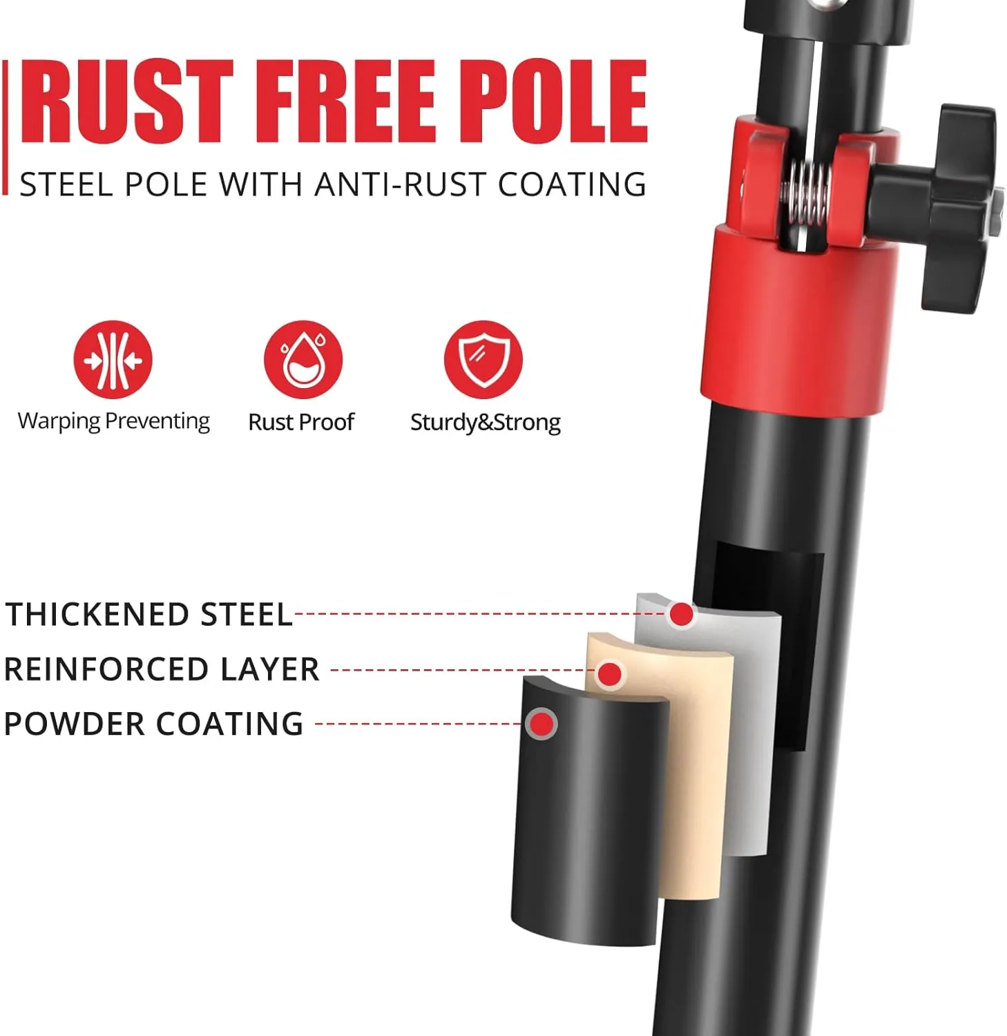 XINQIAO Cabinet Jacks for Installing Cabinets, Heavy Duty Third Hand Tools Adjustable Support Pole from 49.2 in to 114.2 in, 4 PCS