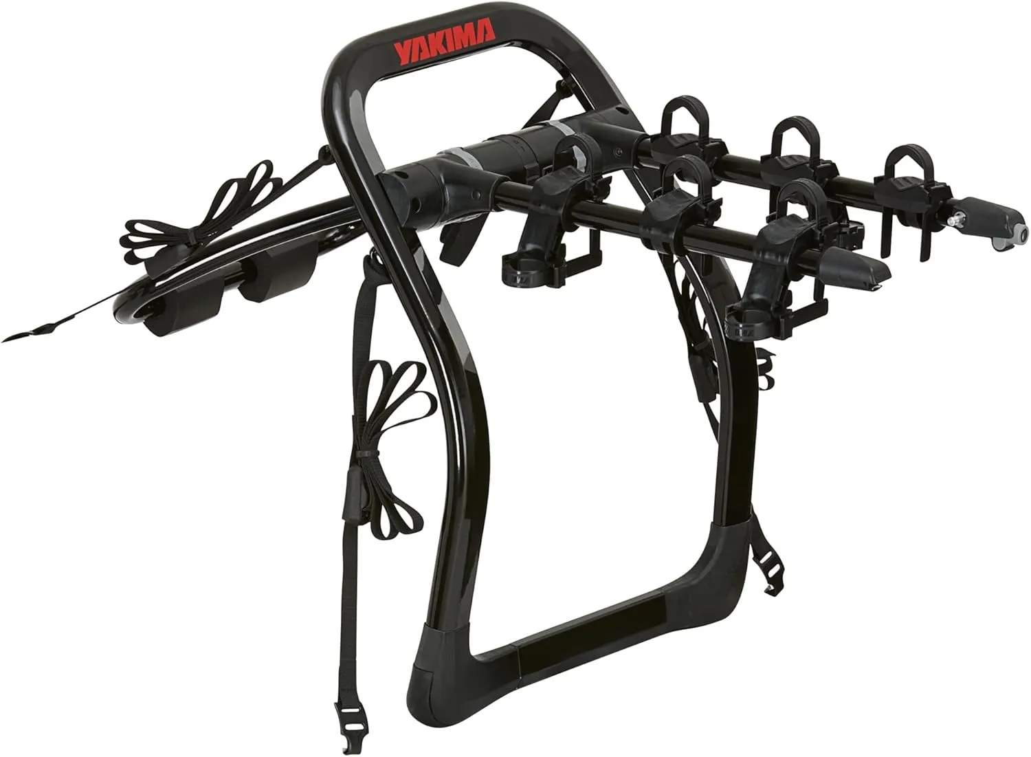 Yakima FullBack 3 Premium Trunk Bike Rack, Holds 3 Bikes, Tool-Free Installation, SuperCush ZipStrips, Foldable Arms, SKS Locks, Bottle Opener