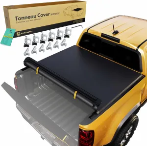 YHTAUTO Soft Roll-up Truck Bed Tonneau Cover w/Auto Locking Function Compatible with 2014-2021 Toyota Tundra Bed Cover | 5'6"(66.7") Bed | All Weather Waterproof Truck Bed Cover