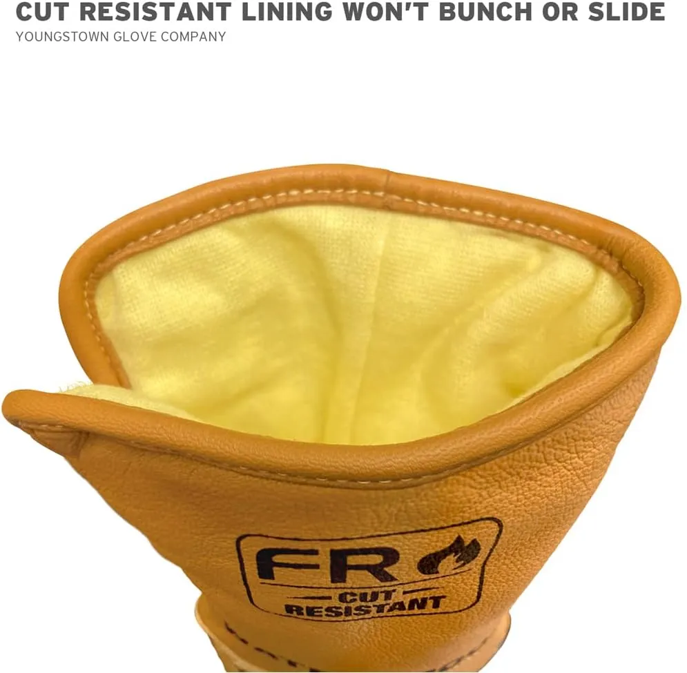 Youngstown Glove 11-3285-60-XL Flame Resistant Waterproof Leather Utility Lined with Kevlar Gloves, X-Large