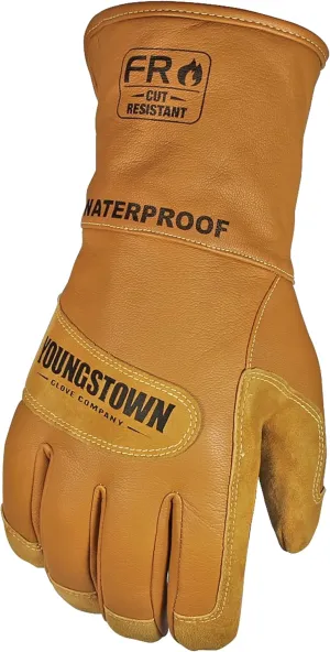 Youngstown Glove 11-3285-60-XL Flame Resistant Waterproof Leather Utility Lined with Kevlar Gloves, X-Large