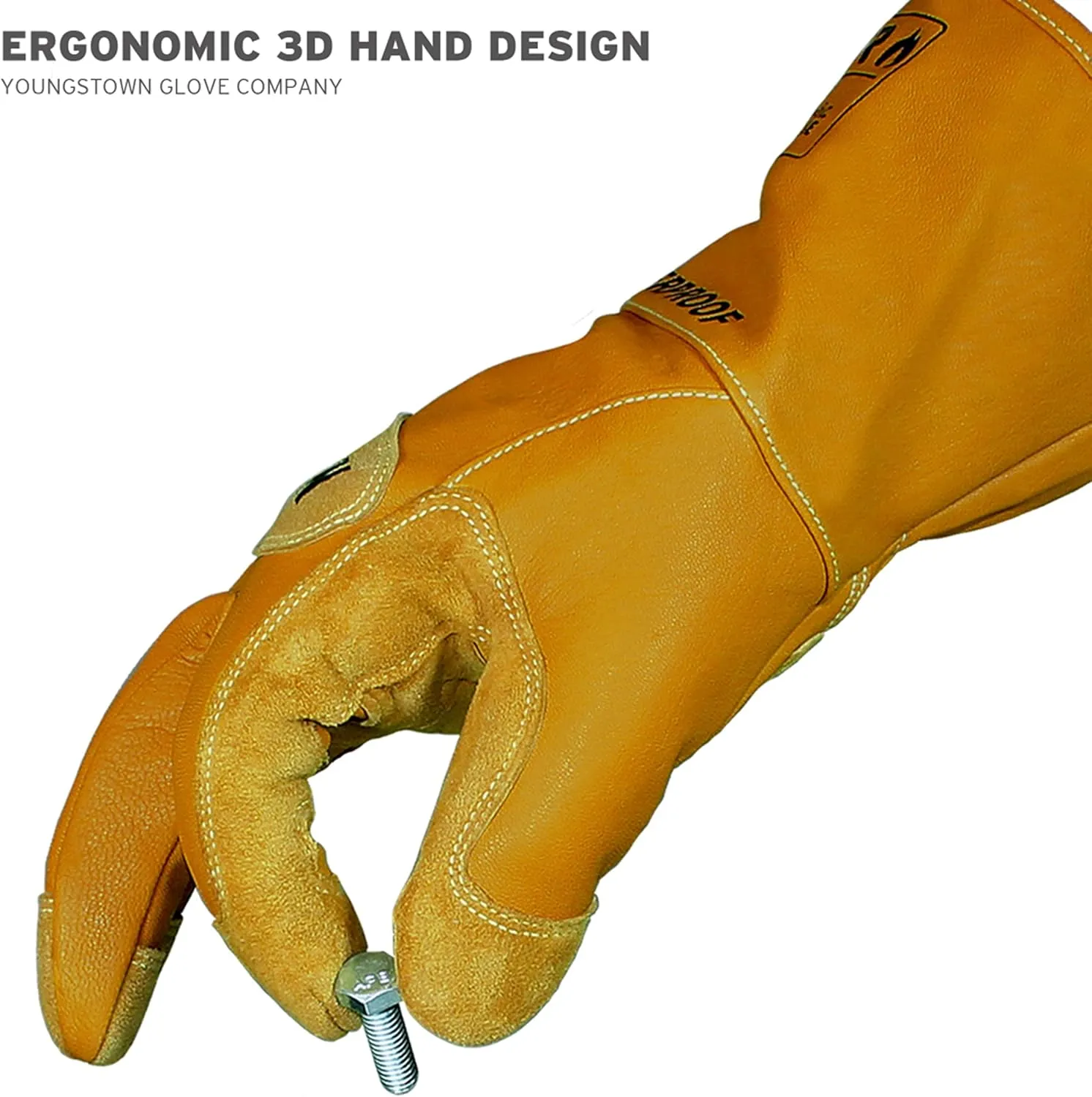 Youngstown Glove 11-3285-60-XL Flame Resistant Waterproof Leather Utility Lined with Kevlar Gloves, X-Large