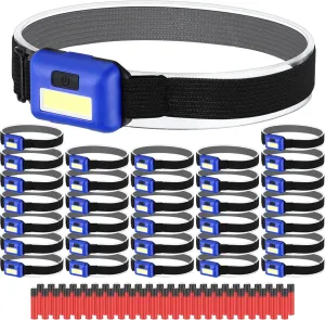 Zhengmy Pack LED Headlamp Flashlights for Adults and Kids, Head Lights LED 3 Modes LED Headlamp Camping Headlamps with 96 AAA Batteries for Outdoors Camping Climbing Running Reading (Black)