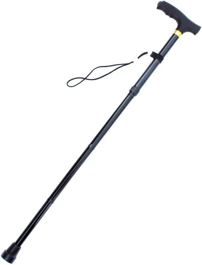 Zhong Thickened Aluminium Alloy Folding Walking Stick with Light Hiking Stick for Seniors Non-Slip Telescopic Walking Stick