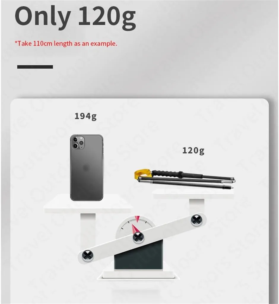 Zhong Ultralight 120G Folding Trekking Pole Carbon Fiber Aluminum Alloy Camp Portable Climbing Stick Alpenstocks
