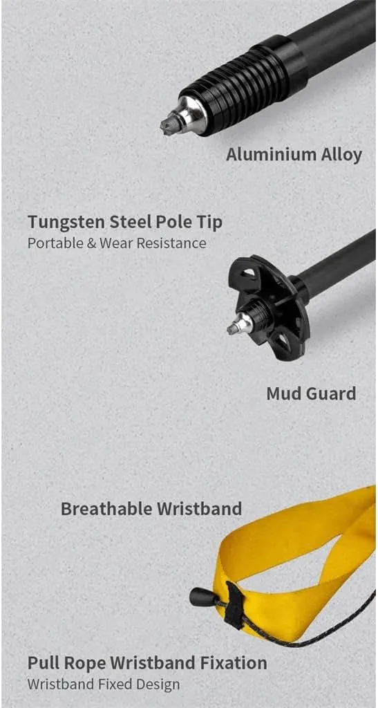 Zhong Ultralight 120G Folding Trekking Pole Carbon Fiber Aluminum Alloy Camp Portable Climbing Stick Alpenstocks