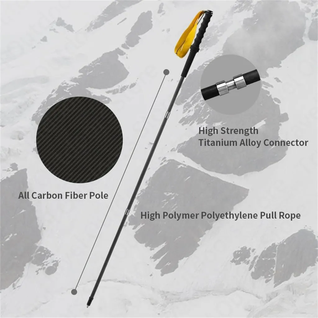 Zhong Ultralight 120G Folding Trekking Pole Carbon Fiber Aluminum Alloy Camp Portable Climbing Stick Alpenstocks