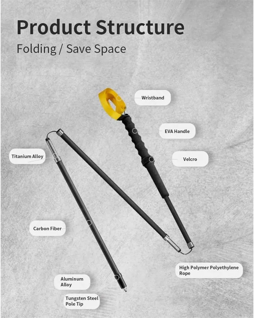 Zhong Ultralight 120G Folding Trekking Pole Carbon Fiber Aluminum Alloy Camp Portable Climbing Stick Alpenstocks