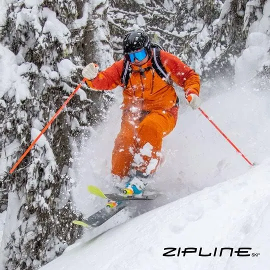 Zipline Blurr 16.0 Graphite Composite Downhill Ski Poles - Lightweight, Durable, Freeride All-Mountain, Ergonomic Grip, Ideal for All-Mountain Skiing - Choice of Gold Medalist David Wise