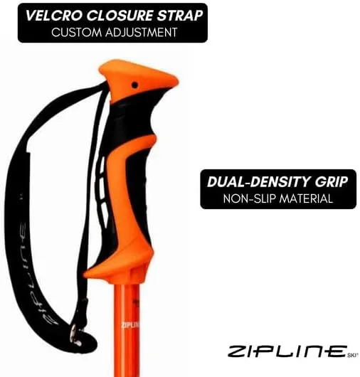 Zipline Blurr 16.0 Graphite Composite Downhill Ski Poles - Lightweight, Durable, Freeride All-Mountain, Ergonomic Grip, Ideal for All-Mountain Skiing - Choice of Gold Medalist David Wise