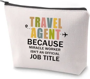 ZJXHPO Travel Agent Survival Kit - Appreciation Gift for New & Retiring Agents - Makeup Bag With Zipper
