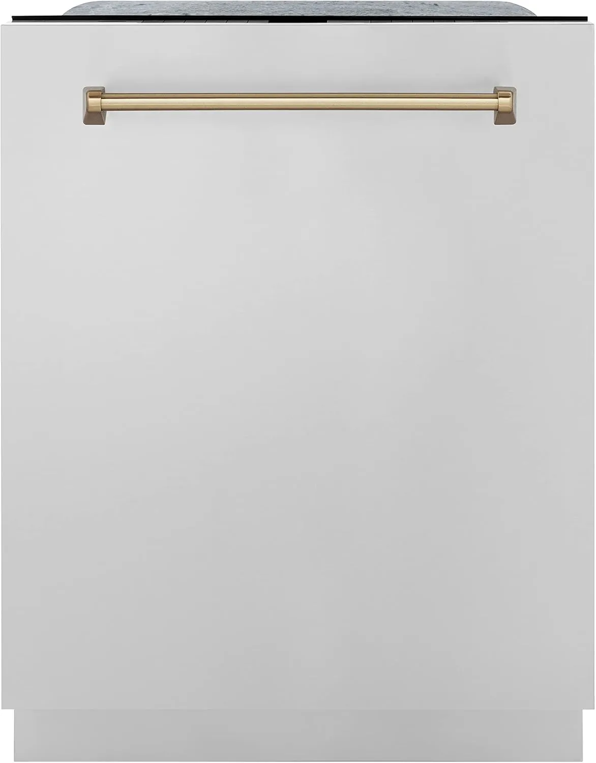 ZLINE Autograph Edition 24" 3rd Rack Top Touch Control Tall Tub Dishwasher in Stainless Steel with Champagne Bronze Handle, 51dBa (DWMTZ-304-24-CB)